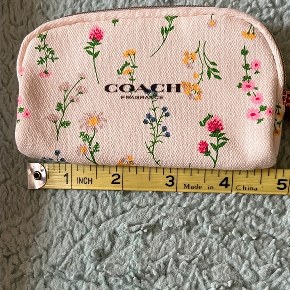 Coach Floral Zip Pouch with Gold Accents - Picture 7 of 9